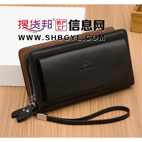 工厂批发商务休闲真皮男士手拿包多卡位手抓包牛皮长款钱包手包男图1