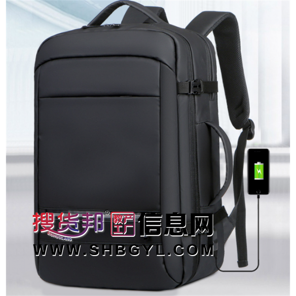2023新款商务双肩包男防水大容量时尚背包笔记本电脑背包学生书包图1