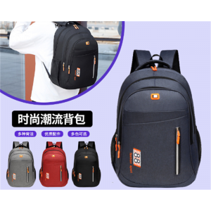 新款商务双肩包户外时尚休闲电脑书包大容量牛津纯色印花学生书包