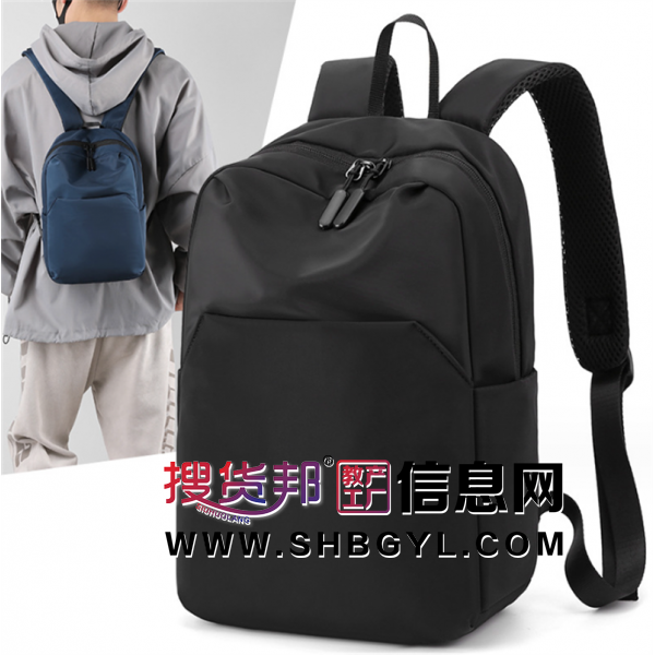 2023新款休闲双肩包USB充电简约时尚电脑背包学生书包旅行背包图1