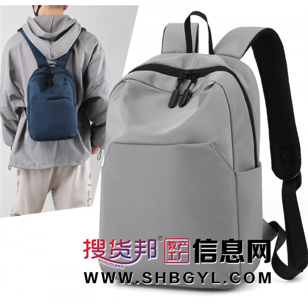 2023新款休闲双肩包USB充电简约时尚电脑背包学生书包旅行背包图2