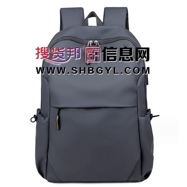 商务休闲双肩包皮膜防泼水学生书包纯色气质通勤电脑背包礼品图2