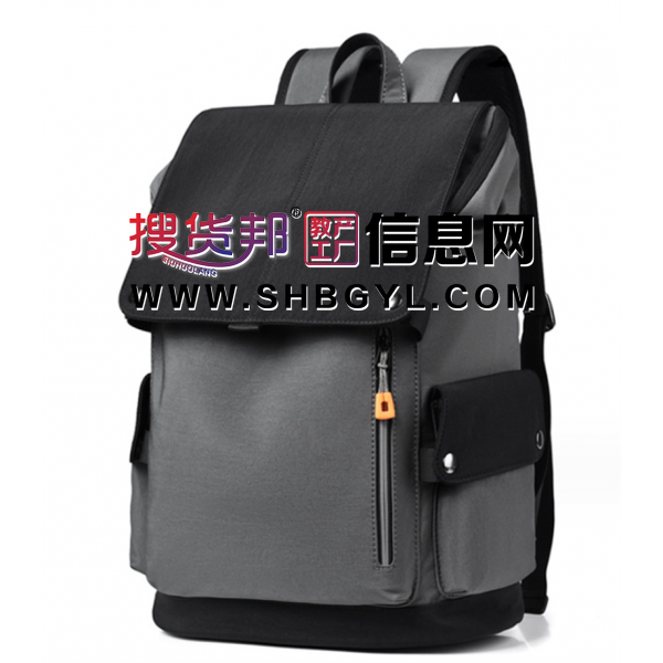 潮牌双肩包男 大容量时尚拼接休闲包 电脑包书包旅行能装大背包图1