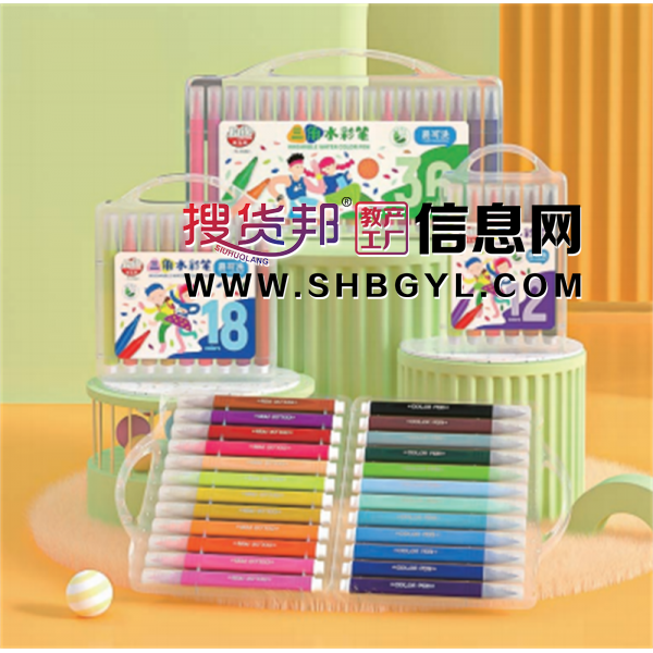 耐用标记笔三角水彩笔学生绘画美术专用儿童画笔安全可洗学生套装彩笔图1