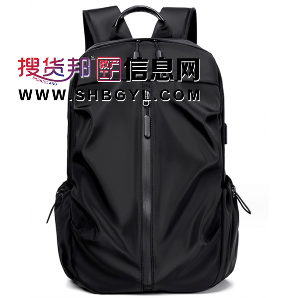新款通用电脑双肩包男时尚潮流简约纯色旅行商务背包大容量批发图1
