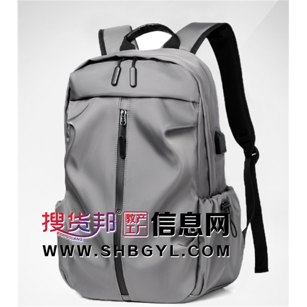 新款通用电脑双肩包男时尚潮流简约纯色旅行商务背包大容量批发图2