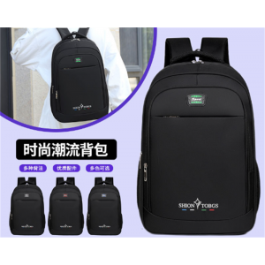 新款商务电脑背包男士时尚学生书包可印logo大容量通勤双肩包