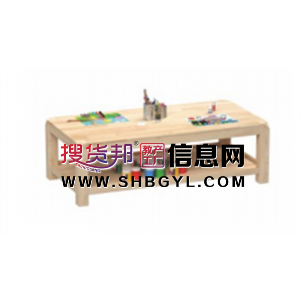 幼儿园基础设施实木家具系列美术桌(10*10cm粗腿)图1
