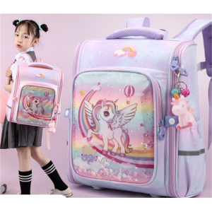 书包女小学生一二三年级独角兽卡通轻便护脊减负儿童太空双肩背包