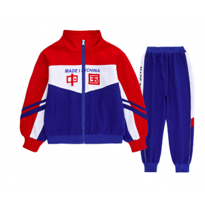 小学生校服套装春秋款儿童运动会红色中国风班服三件套幼儿园园服