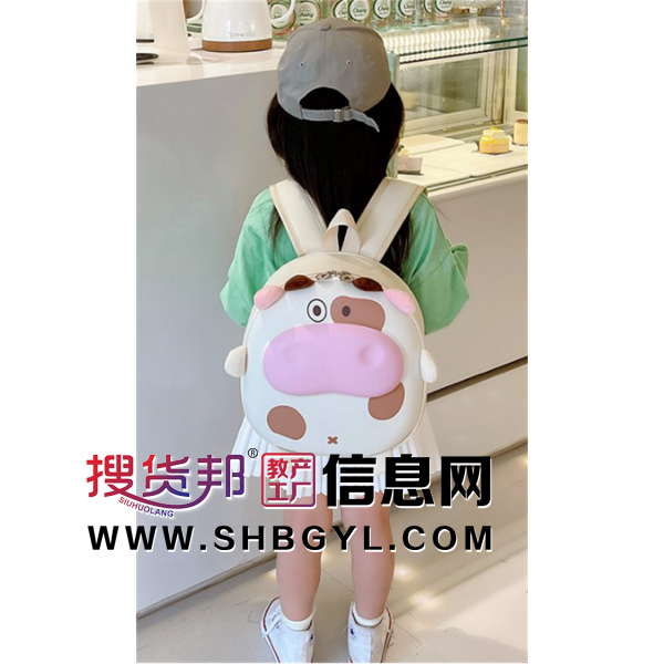 儿童背包女孩春游可爱奶牛幼儿园入学2至6岁宝宝男童蛋壳双肩书包图1
