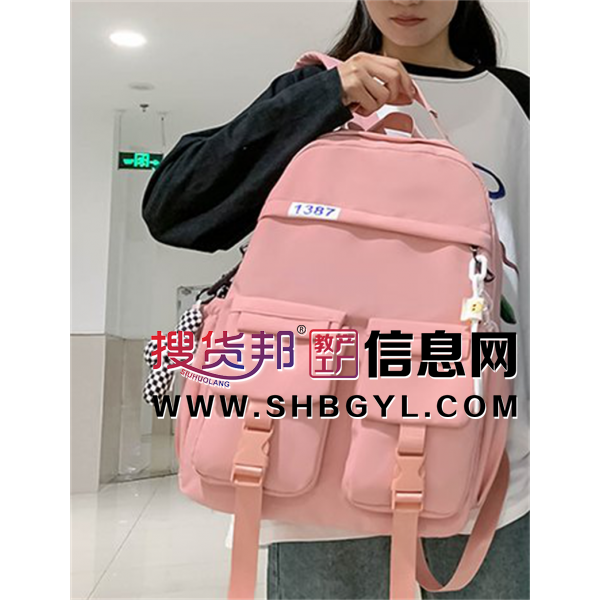 书包女纯色多兜简约双肩包中学生小学生三到六年级背包高颜值耐用图1