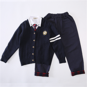 2023春秋新款小学生校服男女儿童针织开衫校服套装幼儿园园服批发