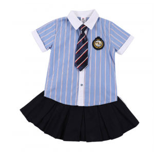 夏季英伦风校服幼儿园园服学生条纹衬衫短裙套装小学生班服