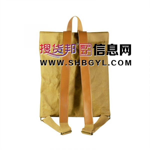 logo环保布料水洗牛皮纸袋复古单肩包褶皱手提袋图1