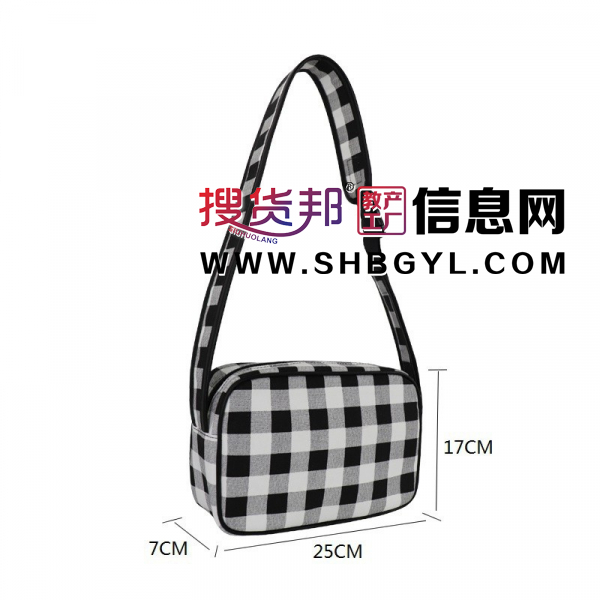 休闲潮牌相机包数码包小众设计游戏机包跨境新女单肩包帆布格子包图2