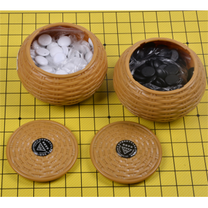 亚克力围棋仿竹编桶盒装入门围棋高分子耐用黑白娱乐休闲比赛练习