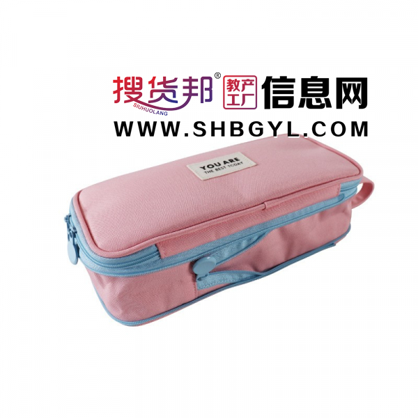 创意双层中小学生笔袋大容量简约文具袋可扩容多功能铅笔袋印LOGO图2