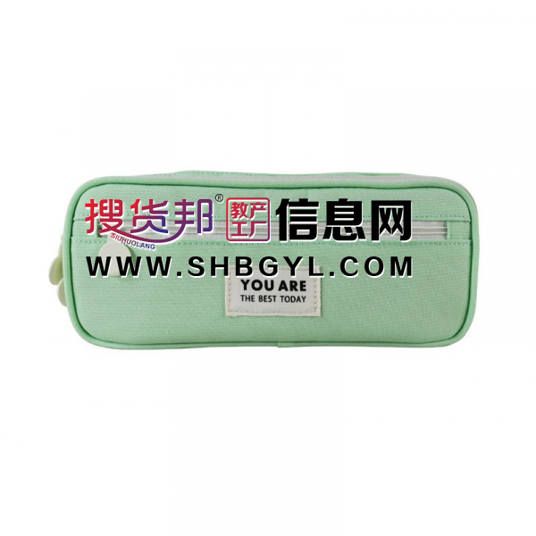 韩版简约涤纶文具笔袋文具收纳袋中小学生拉链笔袋盒定织做唛LOGO图2