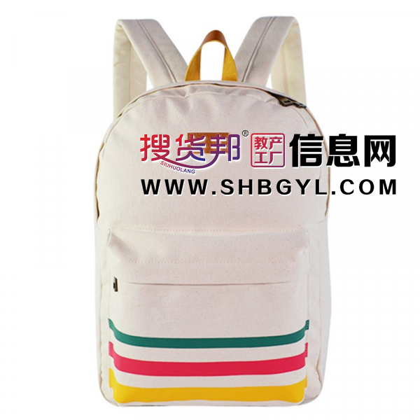 学院风中小学生书包 户外旅游耐磨双肩背包广告印花帆布背包图4