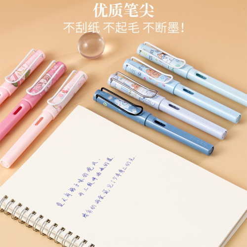 多支装可擦钢笔套装卡通风小学生专用可替换墨囊钢笔图2