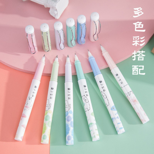 小学生直液式走珠笔0.5mm+0.38mm 可替换墨囊钢笔图3
