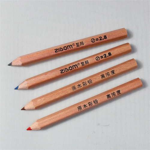3.5英寸高档油漆/原木色短铅笔 迷你铅笔 烫印logo铅笔图3