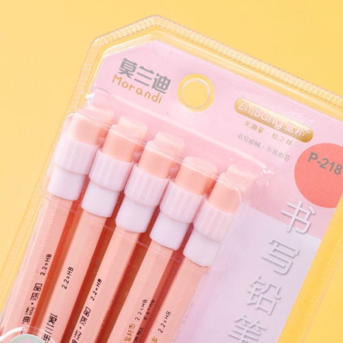 小学生铅笔带橡皮素描六棱原木hb铅笔幼儿园儿童文具用品图2