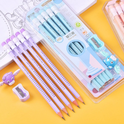 小学生铅笔带橡皮素描六棱原木hb铅笔幼儿园儿童文具用品图4