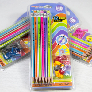 三角正姿易握铅笔 小学生儿童卡通带橡皮hb铅笔 文具用品