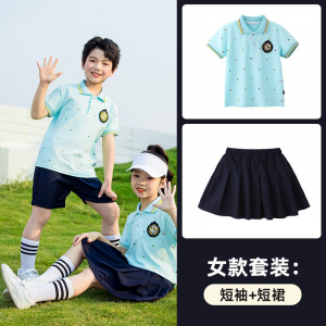 定制POLO衫棉短袖校服套装小学生夏装儿童班服幼儿园老师园服毕业服