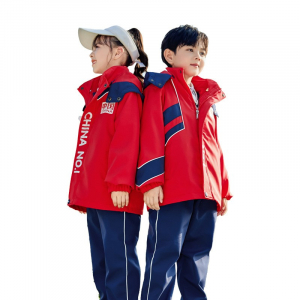 中小学生校服冲锋衣定制秋装学生校服三件套保暖