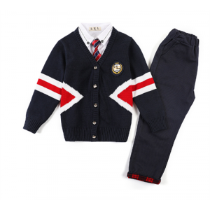 2023秋冬棉毛衣四件套英伦学院风小学生制服儿童套装幼儿园园服