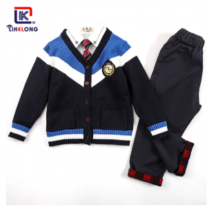 春秋季棉针织开衫套装小学生校服英伦风幼儿园园服