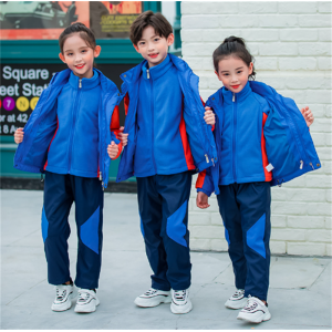 新款可拆卸冲锋衣套装小学生校服冬季防寒服幼儿园园服