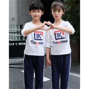 小学生校服2023春秋季薄款儿童T恤学生班服套装两件套幼儿园园服