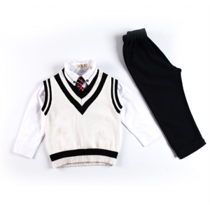 儿童校服套装2023春季新款童装中小学生学院风针织背心校服四件套