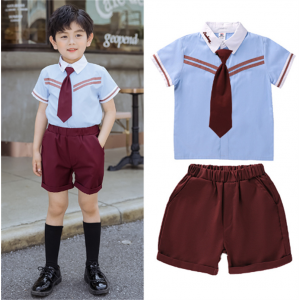 小学生班服夏季儿童班服套装批发幼儿园园服毕业照教师短袖英伦风