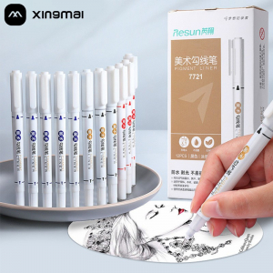 双头勾线笔 彩色马克笔学生画画笔美术描边笔 油性记号笔