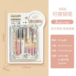 可擦钢笔套装直液式练字钢笔带蓝色可擦墨囊学生文具