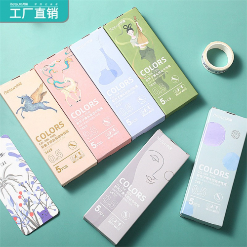 定制学生用0.5mm写字黑色水笔办公签字笔彩色速干按动中性笔图2