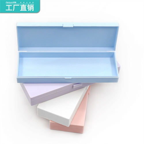 简约pp文具盒马卡龙色系学生塑料文具盒中性笔收纳盒图2