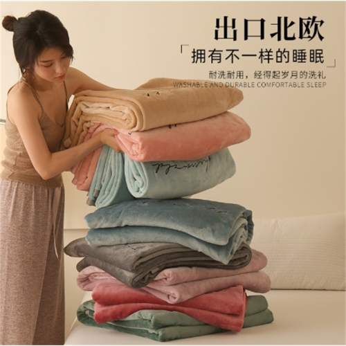牛奶绒毛毯办公室午睡毯小毯子沙发盖毯加厚珊瑚绒床单礼品毯批发图2
