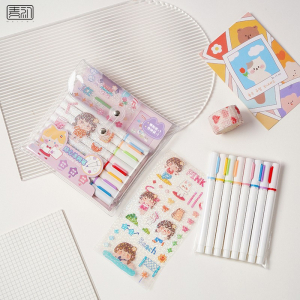 喵学院随心涂鸦笔套装创意随意手账日记涂鸦儿童绘画笔