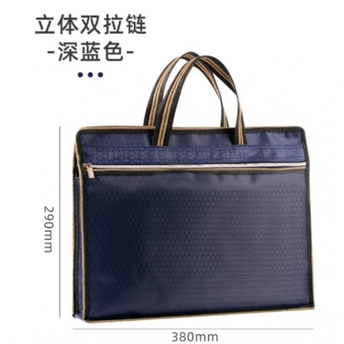 手提文件袋A4印logo商务办公会议电脑包立体双拉链资料收纳公文包图4