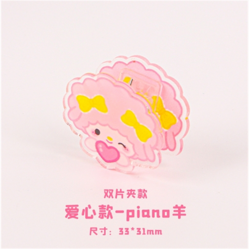 创意亚克力手账夹子多功能可爱卡通资料夹学生文具透明小夹子批发图2