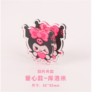 创意亚克力手账夹子多功能可爱卡通资料夹学生文具透明小夹子批发
