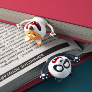 玖伍米橙文创立3D立体动物书签原创PVC创意文创可爱熊猫柴犬书签