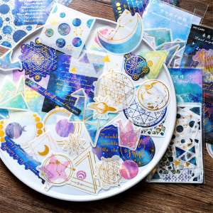 星辰系列烫金和纸大贴纸包手帐日记本周边素材DIY装饰贴画