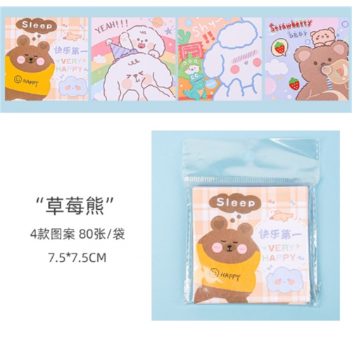 创意文具卡通可爱便利贴彩色学生标记留言便签纸可撕少女心小本子图3